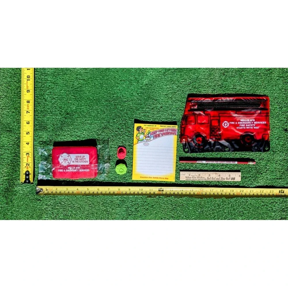 Firemen Fire Hydrant+Hat+Firetruck+Pencil+Ruler+Notepad+First Aid+Ruler Kit Set